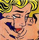 Roy Lichtenstein Canvas Paintings - Kiss V